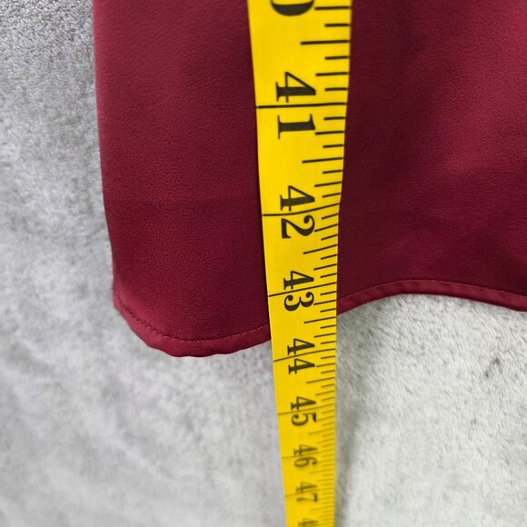 Womens Cupshe Burgundy One-Shoulder Satin Dress Side Zip 100% Polyester Size M - Picture 7 of 9